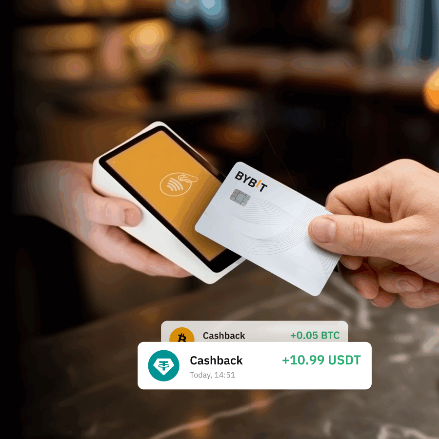 Bybit Crypto Card 10% cashback with mastercard logo